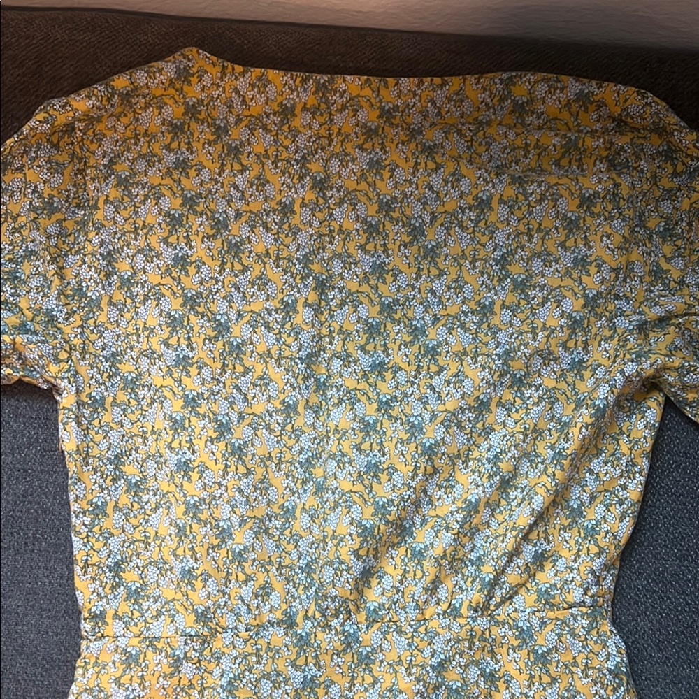 Steve Madden Yellow Ruched Ruffled Midi Sundress - Picture 5 of 9